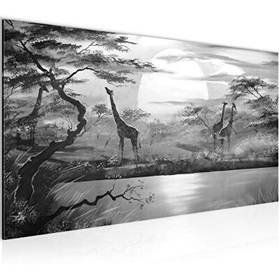 Tableau Decoration Murale Afrique Girafe 1 Partie Moderne Toile non tissée Salon Salle Savane Noir Et Blanc 000112c - Publicité Tableau Decoration Murale Afrique Girafe 1 Partie Moderne Toile non tissée Salon Salle Savane Noir Et Blanc 000112c - Publicité