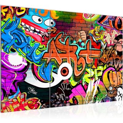 Graffiti Peinture Tableau Salon XXL Coloré Art Urbain 120 x 80 cm 3 Parties Decoration Murale 402131a - Publicité Graffiti Peinture Tableau Salon XXL Coloré Art Urbain 120 x 80 cm 3 Parties Decoration Murale 402131a - Publicité