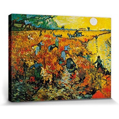 1art1 Vincent Van Gogh Poster Impression sur Toile La Vigne Rouge, 1888 Affiche Murale XXL Encadrée Tendue sur Cadre en Bois Tableau 40x30 cm - Publicité 1art1 Vincent Van Gogh Poster Impression sur Toile La Vigne Rouge, 1888 Affiche Murale XXL Encadrée Tendue sur Cadre en Bois Tableau 40x30 cm - Publicité