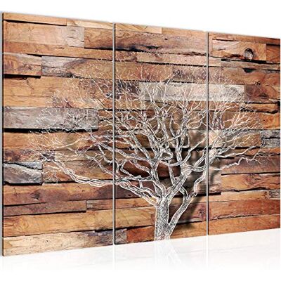 Abstrait Arbre Peinture Tableau Salon XXL Beige Marron Aspect Bois 120 x 80 cm 3 Parties Decoration Murale 108931a - Publicité Abstrait Arbre Peinture Tableau Salon XXL Beige Marron Aspect Bois 120 x 80 cm 3 Parties Decoration Murale 108931a - Publicité