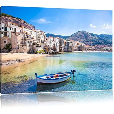 Pixxprint Magnifique Vue sur Cefalu Photo sur Toile Taille: 80x60 cm Peinture Murale Art Print prêt Couvert - Publicité Pixxprint Magnifique Vue sur Cefalu Photo sur Toile Taille: 80x60 cm Peinture Murale Art Print prêt Couvert - Publicité