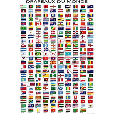 1art1 Drapeaux du Monde Posters XXL Noms des Pays Et Capitales, en Français Affiche 120x80 cm - Publicité 1art1 Drapeaux du Monde Posters XXL Noms des Pays Et Capitales, en Français Affiche 120x80 cm - Publicité
