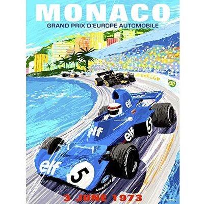 Wee Blue Coo Vintage Advert Motor Sport Monaco Grand Prix 1973 Wall Art Print Mur Décor 30 x 41 cm - Publicité Wee Blue Coo Vintage Advert Motor Sport Monaco Grand Prix 1973 Wall Art Print Mur Décor 30 x 41 cm - Publicité