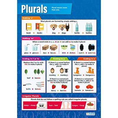 Daydream Education Plurals Affiches en anglais Papier brillant mesurant 850 mm x 594 mm (A1) Affiches de salle de classe Tableaux éducatifs - Publicité Daydream Education Plurals Affiches en anglais Papier brillant mesurant 850 mm x 594 mm (A1) Affiches de salle de classe Tableaux éducatifs - Publicité