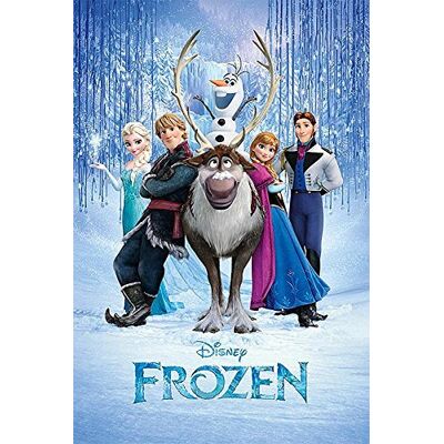 Disney Poster Frozen La Reine des neiges Personnages (61cm x 91,5cm) + 2 tringles Transparentes avec Suspension - Publicité Disney Poster Frozen La Reine des neiges Personnages (61cm x 91,5cm) + 2 tringles Transparentes avec Suspension - Publicité