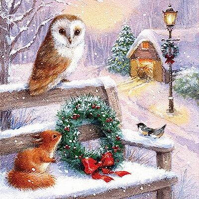 Ambiente Lot de 20 serviettes de table en papier avec motif animaux d'hiver pour décoration de table 33 x 33 cm - Publicité Ambiente Lot de 20 serviettes de table en papier avec motif animaux d'hiver pour décoration de table 33 x 33 cm - Publicité
