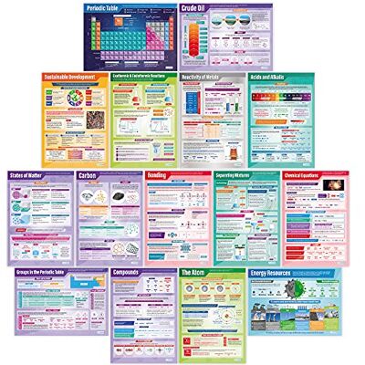 Daydream Education Lot de 15 affiches de chimie Affiches scientifiques Papier brillant mesurant 850 mm x 594 mm (A1) Tableaux scientifiques pour la salle de classe - Publicité Daydream Education Lot de 15 affiches de chimie Affiches scientifiques Papier brillant mesurant 850 mm x 594 mm (A1) Tableaux scientifiques pour la salle de classe - Publicité