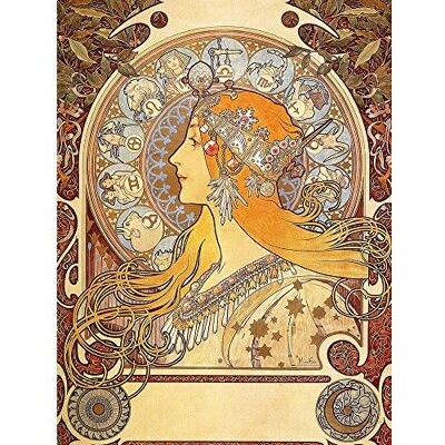 Wee Blue Coo Alphonse Mucha Zodiac 1896 Old Master Painting Wall Art Print Mur Décor 30 x 41 cm - Publicité Wee Blue Coo Alphonse Mucha Zodiac 1896 Old Master Painting Wall Art Print Mur Décor 30 x 41 cm - Publicité