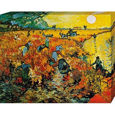1art1 Vincent Van Gogh Poster Impression sur Toile La Vigne Rouge, 1888 Affiche Murale XXL Encadrée Tendue sur Cadre en Bois Tableau 50x40 cm - Publicité 1art1 Vincent Van Gogh Poster Impression sur Toile La Vigne Rouge, 1888 Affiche Murale XXL Encadrée Tendue sur Cadre en Bois Tableau 50x40 cm - Publicité