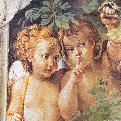 1art1 Annibale Carracci Poster Anges Chuchotants, Détail De Diane Et Endymion, 1597 Affiche Reproduction 40x40 cm - Publicité 1art1 Annibale Carracci Poster Anges Chuchotants, Détail De Diane Et Endymion, 1597 Affiche Reproduction 40x40 cm - Publicité