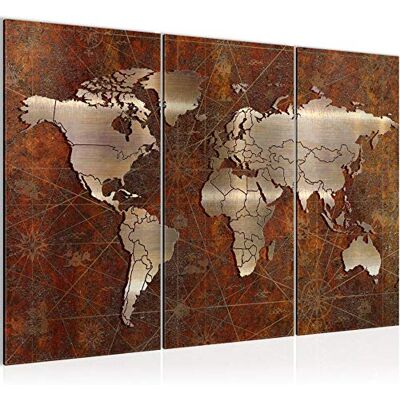 Carte du Monde Peinture Tableau Salon XXL Marron Antique Ancien 120 x 80 cm 3 Parties Decoration Murale 109031a - Publicité Carte du Monde Peinture Tableau Salon XXL Marron Antique Ancien 120 x 80 cm 3 Parties Decoration Murale 109031a - Publicité
