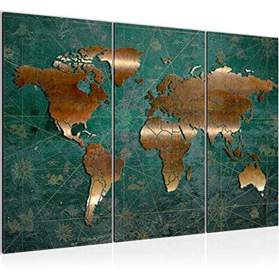 Tableau Decoration Murale Carte Du Monde Salon Salle XXL 120 x 80 cm Vert Marron Antique 3 Parties 109031b - Publicité Tableau Decoration Murale Carte Du Monde Salon Salle XXL 120 x 80 cm Vert Marron Antique 3 Parties 109031b - Publicité