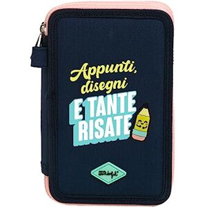 Mr.Wonderful Trousse Scolaire 3 Compartiments - Notes, Dessins, Rires - Publicité Mr.Wonderful Trousse Scolaire 3 Compartiments - Notes, Dessins, Rires - Publicité