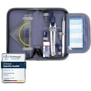 Facile Scriptum Kit de compas de géométrie de haute qualité (rouge) 13 pièces Compas à réglage rapide, crayon à mine fine en métal, équerre, gomme et bien plus encore Kit de mathématiques avec - Publicité Facile Scriptum Kit de compas de géométrie de haute qualité (rouge) 13 pièces Compas à réglage rapide, crayon à mine fine en métal, équerre, gomme et bien plus encore Kit de mathématiques avec - Publicité