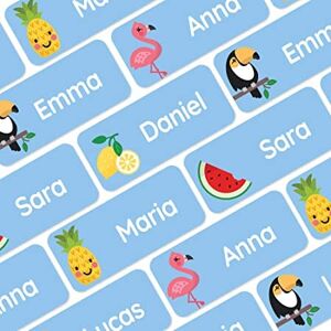 My Nametags ® 56 Étiquettes Autocollantes Personnalisées pour Enfants Autocollants nominatifs lavables pour Vêtements, Chaussures et Objets Étiquettes pour Ecole, Maternelle et Crèche Tropical - Publicité My Nametags ® 56 Étiquettes Autocollantes Personnalisées pour Enfants Autocollants nominatifs lavables pour Vêtements, Chaussures et Objets Étiquettes pour Ecole, Maternelle et Crèche Tropical - Publicité