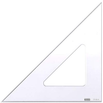 MINERVA Equerre 45° Bord Antitache 45cm Transparent - Publicité MINERVA Equerre 45° Bord Antitache 45cm Transparent - Publicité
