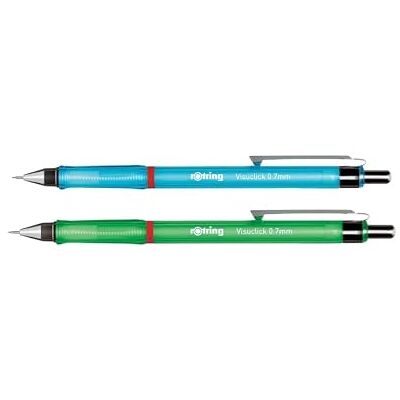 Rotring Visuclick Lot de 2 Crayons Mécaniques (Bleu, Vert) 0.7mm 2B Crayons Automatiques Rechargeables pour Dessin, Écriture, Ecole et Bureau - Publicité Rotring Visuclick Lot de 2 Crayons Mécaniques (Bleu, Vert) 0.7mm 2B Crayons Automatiques Rechargeables pour Dessin, Écriture, Ecole et Bureau - Publicité