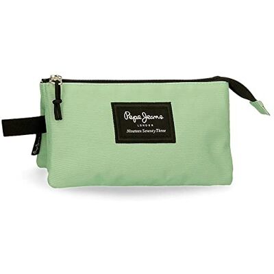 Pepe Jeans Aris Étui triple vert 22 x 12 x 5 cm Polyester, vert, Trousse triple - Publicité Pepe Jeans Aris Étui triple vert 22 x 12 x 5 cm Polyester, vert, Trousse triple - Publicité
