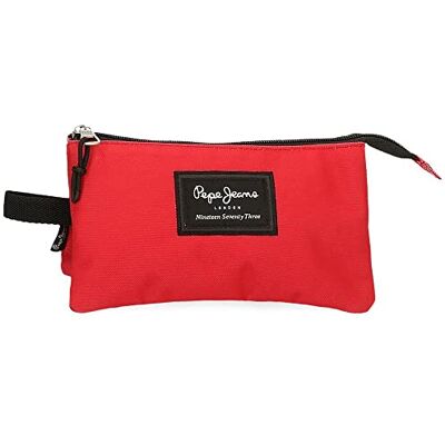 Pepe Jeans Aris Triple Case, Rouge foncé, Trousse triple - Publicité Pepe Jeans Aris Triple Case, Rouge foncé, Trousse triple - Publicité