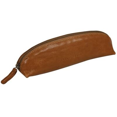 Clairefontaine 106512C Une trousse triangulaire Flying Spirit 18x4x4 cm, en cuir d'agneau glacé, Cognac - Publicité Clairefontaine 106512C Une trousse triangulaire Flying Spirit 18x4x4 cm, en cuir d'agneau glacé, Cognac - Publicité