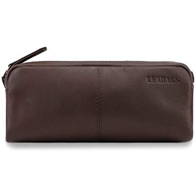 LEABAGS Étui à Crayons en Cuir Véritable Grand Trousse pour Stylos Pour le Travail, l'Université et l'École Cacao - Publicité LEABAGS Étui à Crayons en Cuir Véritable Grand Trousse pour Stylos Pour le Travail, l'Université et l'École Cacao - Publicité