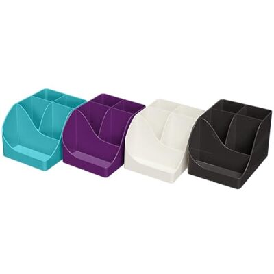 Exacompta Réf. 695101D Carton de 4 pots à crayons Pen Wave Titane avec 5 compartiments 4 compartiments hauts pour les grands ustensiles et 1 compartiment bas pour les petits ustensiles - Publicité Exacompta Réf. 695101D Carton de 4 pots à crayons Pen Wave Titane avec 5 compartiments 4 compartiments hauts pour les grands ustensiles et 1 compartiment bas pour les petits ustensiles - Publicité