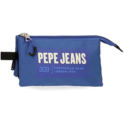 Pepe Jeans Darren Trousse Triple Bleu 22 x 12 x 5 cm Polyester, Bleu, Trousse Triple - Publicité Pepe Jeans Darren Trousse Triple Bleu 22 x 12 x 5 cm Polyester, Bleu, Trousse Triple - Publicité