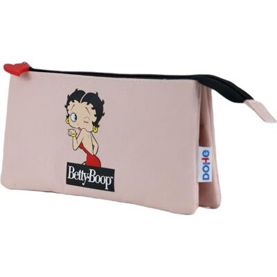 DOHE Trousse Scolaire 3 Compartiments Fermeture Éclair, Licence Officielle, Polyester Résistant, 23x12x2,5 cm, Matériel Scolaire Betty Boop Rose - Publicité DOHE Trousse Scolaire 3 Compartiments Fermeture Éclair, Licence Officielle, Polyester Résistant, 23x12x2,5 cm, Matériel Scolaire Betty Boop Rose - Publicité