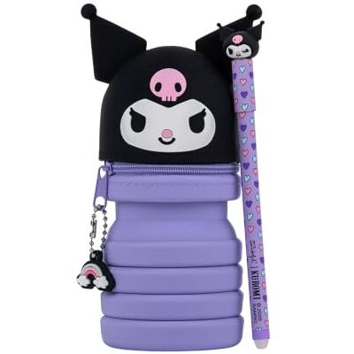 Mr. Wonderful Trousse en Silicone Extensible + Stylo Effaçable Bo-Bo Hello Kitty Kuromi Trousse À Fermeture Éclair Qui Se Déplie De 12,5 À 20 cm Stylo Effaçable Bo-Bo À Encre Violette Inclus - Publicité Mr. Wonderful Trousse en Silicone Extensible + Stylo Effaçable Bo-Bo Hello Kitty Kuromi Trousse À Fermeture Éclair Qui Se Déplie De 12,5 À 20 cm Stylo Effaçable Bo-Bo À Encre Violette Inclus - Publicité