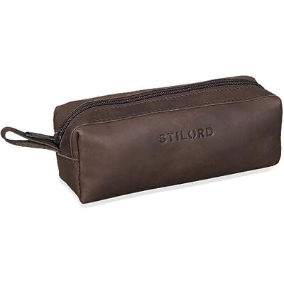 STILORD Trousse en Cuir Plumier Vintage Pochette pour Crayons Étui Stylos Porte-Plume Scolaire Hommes et Femmes Couleur:Marron foncé pâle - Publicité STILORD Trousse en Cuir Plumier Vintage Pochette pour Crayons Étui Stylos Porte-Plume Scolaire Hommes et Femmes Couleur:Marron foncé pâle - Publicité