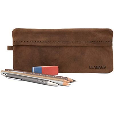 LEABAGS Étui à Crayons en Cuir véritable Petite Trousse pour Travail, université et école Trousse à Crayons Étui à Crayons Trousse en Cuir Vintage Taille L Marron Moyen - Publicité LEABAGS Étui à Crayons en Cuir véritable Petite Trousse pour Travail, université et école Trousse à Crayons Étui à Crayons Trousse en Cuir Vintage Taille L Marron Moyen - Publicité
