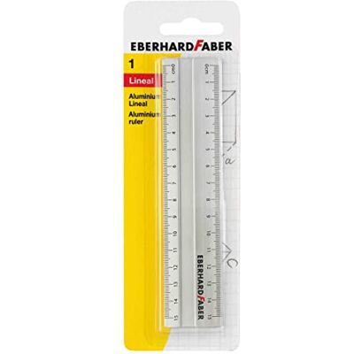 Eberhard Faber 570008 Règle en aluminium, longueur env. 15 cm, avec graduation en millimètres et centimètres, antidérapante, pour l'école, le bureau et les loisirs - Publicité Eberhard Faber 570008 Règle en aluminium, longueur env. 15 cm, avec graduation en millimètres et centimètres, antidérapante, pour l'école, le bureau et les loisirs - Publicité