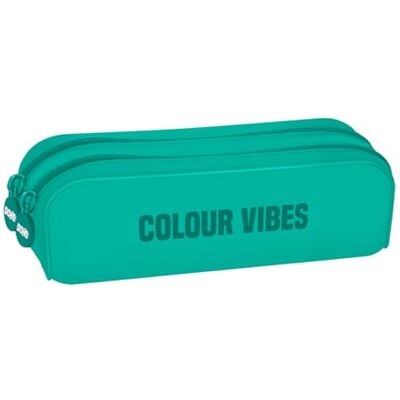 Dohe Trousse Scolaire Double en Silicone 2 Compartiments avec Fermetures Éclair, Trousse Rectangulaire Polyvalente, Toucher Doux, Dimensions 20x6x7 cm Colour Vibes - Publicité Dohe Trousse Scolaire Double en Silicone 2 Compartiments avec Fermetures Éclair, Trousse Rectangulaire Polyvalente, Toucher Doux, Dimensions 20x6x7 cm Colour Vibes - Publicité