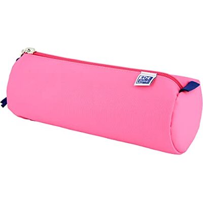Oxford , Grande trousse scolaire ronde avec élastique Rose fuchsia 22 cm - Publicité Oxford , Grande trousse scolaire ronde avec élastique Rose fuchsia 22 cm - Publicité