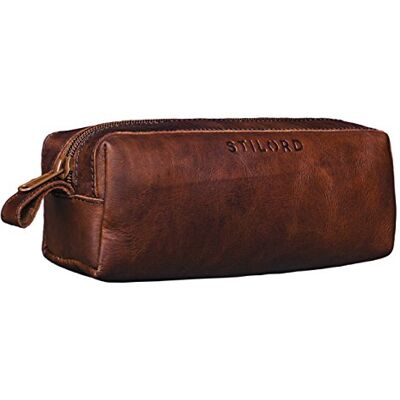 STILORD Linus Trousse en Cuir Plumier Vintage Pochette pour Crayons Étui Stylos Porte-Plume Scolaire Hommes et Femmes Couleur:Cognac Marron foncé - Publicité STILORD Linus Trousse en Cuir Plumier Vintage Pochette pour Crayons Étui Stylos Porte-Plume Scolaire Hommes et Femmes Couleur:Cognac Marron foncé - Publicité