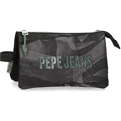 Pepe Jeans Davis Trousse Triple Noire 22 x 12 x 5 cm Polyester - Publicité Pepe Jeans Davis Trousse Triple Noire 22 x 12 x 5 cm Polyester - Publicité