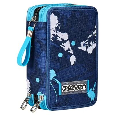 Seven Trousse à 3 Compartiments, Bleu, Triple Compartiment, avec Crayons, marqueurs, Couleurs, Accessoires à Dos, élémentaires, Moyennes, supérieures, Enfant et garçon, Bleu, Taglia Unica, Scolaire - Publicité Seven Trousse à 3 Compartiments, Bleu, Triple Compartiment, avec Crayons, marqueurs, Couleurs, Accessoires à Dos, élémentaires, Moyennes, supérieures, Enfant et garçon, Bleu, Taglia Unica, Scolaire - Publicité