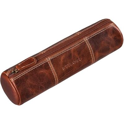 STILORD Trousse Stylo Cuir Vintage Plumier Pochette Ronde Porte-Plume Étui à Crayons Trousse Scolaire pour Hommes Femmes Bureau de Cuir Véritable Couleur:Kara Cognac - Publicité STILORD Trousse Stylo Cuir Vintage Plumier Pochette Ronde Porte-Plume Étui à Crayons Trousse Scolaire pour Hommes Femmes Bureau de Cuir Véritable Couleur:Kara Cognac - Publicité