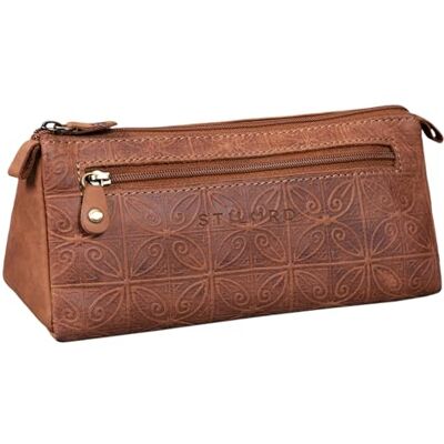 STILORD Trousse pour Femme en Cuir aux Motifs Fleuris Trousse de Maquillage Pochette Étui pour Crayons Cuir Véritable Vintage Couleur:Nevada Marron - Publicité STILORD Trousse pour Femme en Cuir aux Motifs Fleuris Trousse de Maquillage Pochette Étui pour Crayons Cuir Véritable Vintage Couleur:Nevada Marron - Publicité