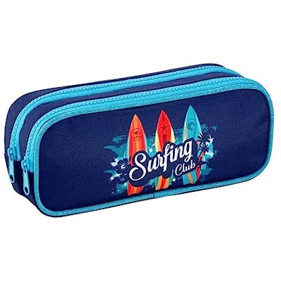 Viquel Trousse Scolaire 2 Compartiments Grande Capacité SURFING CLUB Bleu - Publicité Viquel Trousse Scolaire 2 Compartiments Grande Capacité SURFING CLUB Bleu - Publicité