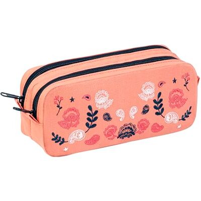 Viquel Trousse Scolaire Fille 2 Compartiments Grande Capacité Boho – Double Poche Zippée – Rangement Stylos École Primaire & Collège Rose - Publicité Viquel Trousse Scolaire Fille 2 Compartiments Grande Capacité Boho – Double Poche Zippée – Rangement Stylos École Primaire & Collège Rose - Publicité