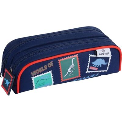 Oberthur 1 Trousse Fourre-Tout 2 Compartiments Collection Dino Dimension 22 x 7,5 x 7 cm - Publicité Oberthur 1 Trousse Fourre-Tout 2 Compartiments Collection Dino Dimension 22 x 7,5 x 7 cm - Publicité