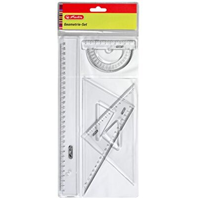 herlitz Grand triangle géométrique avec poignée, transparent, lot de 4 - Publicité herlitz Grand triangle géométrique avec poignée, transparent, lot de 4 - Publicité
