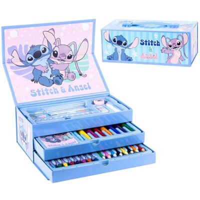 Disney Stitch Ensemble De Papeterie, Comprenant des Crayons De Couleur, des Feutres, des Aquarelles, Un Pinceau, Une Éponge, Un Crayon, Un Taille-Crayon, Une Gomme, Un Carnet Et Une Trousse - Publicité Disney Stitch Ensemble De Papeterie, Comprenant des Crayons De Couleur, des Feutres, des Aquarelles, Un Pinceau, Une Éponge, Un Crayon, Un Taille-Crayon, Une Gomme, Un Carnet Et Une Trousse - Publicité