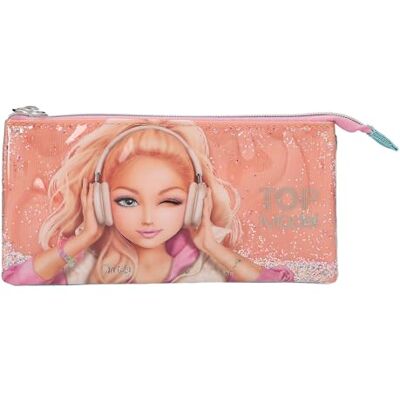 Depesche 14104 TOPModel Music Trousse à Compartiments en Rose, Abricot et Turquoise, avec Motif de Mannequin et Paillettes Mobiles, Trousse à 3 Compartiments avec Fermeture éclair - Publicité Depesche 14104 TOPModel Music Trousse à Compartiments en Rose, Abricot et Turquoise, avec Motif de Mannequin et Paillettes Mobiles, Trousse à 3 Compartiments avec Fermeture éclair - Publicité