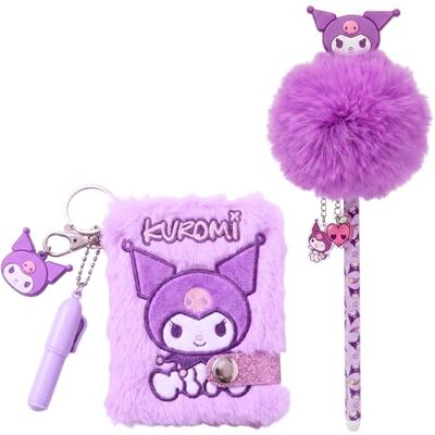 Hello Kitty Kuromi Cinnamoroll Ensemble de Papeterie pour Filles, Comprenant Un Mini Carnet et Un Stylo à Pompon, Cadeau pour Enfants (Lila) - Publicité Hello Kitty Kuromi Cinnamoroll Ensemble de Papeterie pour Filles, Comprenant Un Mini Carnet et Un Stylo à Pompon, Cadeau pour Enfants (Lila) - Publicité