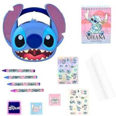 Disney Stitch Ensemble de Papeterie, Comprenant 4 Crayons de Couleur, Trousse 3D, Cahier, Autocollants et des Feuilles de Coloriage. Coffret pour Filles - Publicité Disney Stitch Ensemble de Papeterie, Comprenant 4 Crayons de Couleur, Trousse 3D, Cahier, Autocollants et des Feuilles de Coloriage. Coffret pour Filles - Publicité