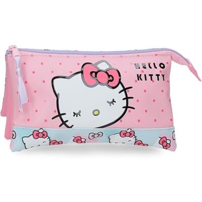 Sanrio Hello Kitty Bows Estuche Triple Rose 22x12x5 cm PVC - Publicité Sanrio Hello Kitty Bows Estuche Triple Rose 22x12x5 cm PVC - Publicité