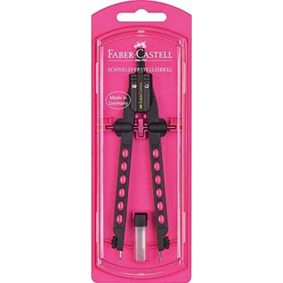 Faber-Castell Pink 174335 Compas à réglage Rapide Factory Neon - Publicité Faber-Castell Pink 174335 Compas à réglage Rapide Factory Neon - Publicité