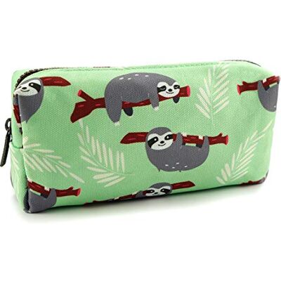 LParkin Trousse à crayons en toile de grande capacité avec motif paresseux pour étudiants, Vert, 7.5 x 3.5 x 2.25 inches, Compacte - Publicité LParkin Trousse à crayons en toile de grande capacité avec motif paresseux pour étudiants, Vert, 7.5 x 3.5 x 2.25 inches, Compacte - Publicité